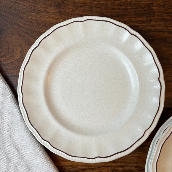 Kensington Staffordshire Handcrafted England Ironstone 4 Salad Plates - Picture 3 of 7